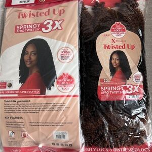 Twisted Up Springy Afro Twist 16" Hair - Brown